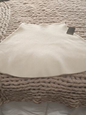 Adrienne Vittadini Cream Knit Skater Skirt